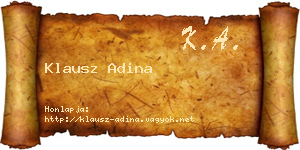 Klausz Adina névjegykártya